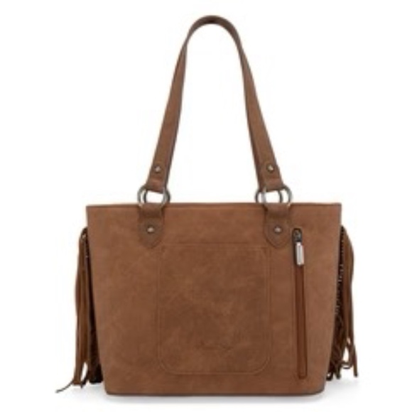 Montana West Embroidered Concealed Carry Tote with Wallet Set Brown NWT - Picture 2 of 3